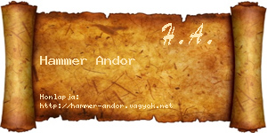 Hammer Andor névjegykártya